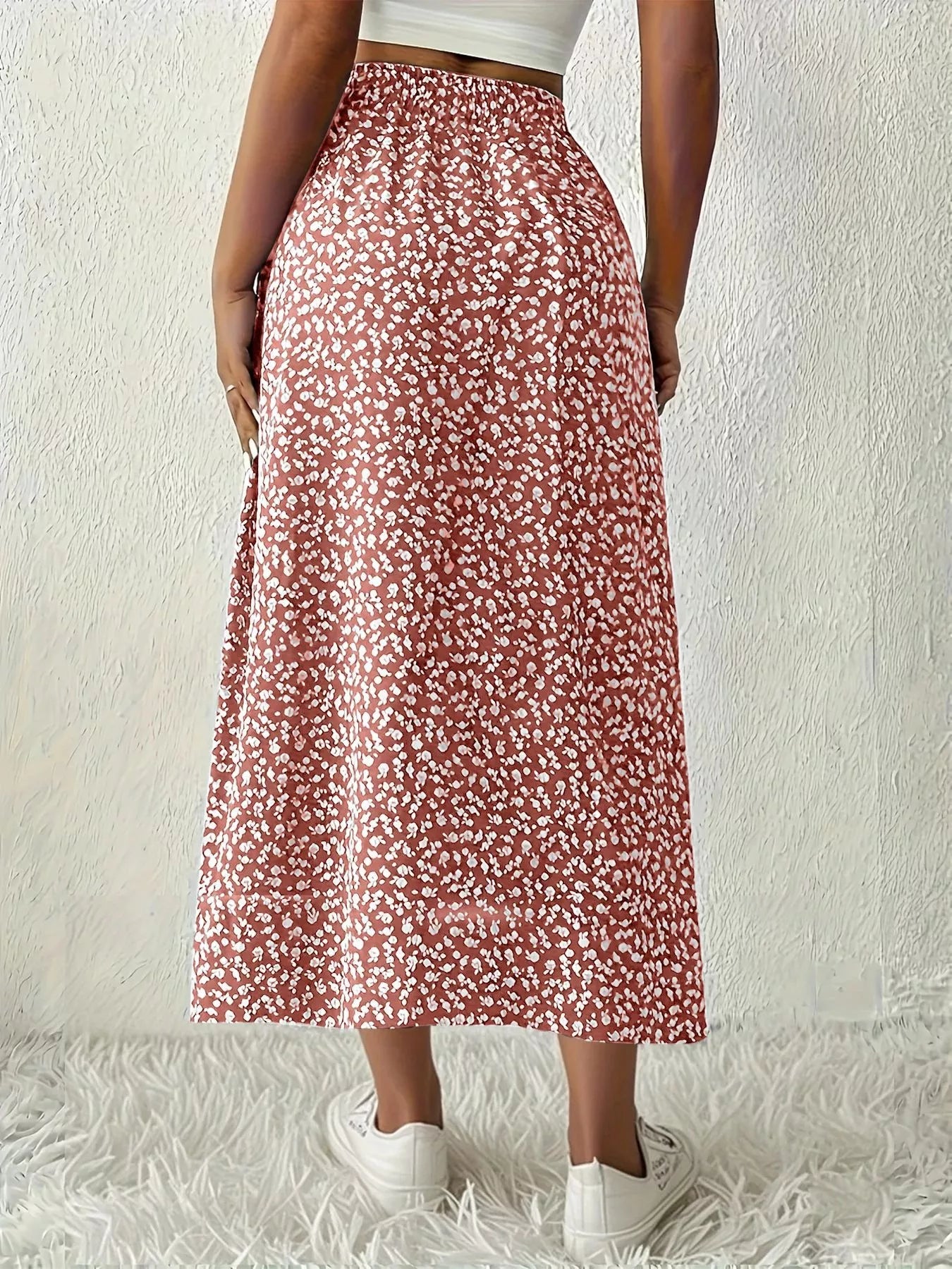 Slit Printed Skirt - Tigbul's Variety Fashion Shop