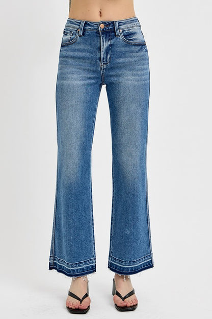 RISEN Full Size Raw Hem Ankle Bootcut Jeans Plus Size - Tigbul's Variety Fashion Shop