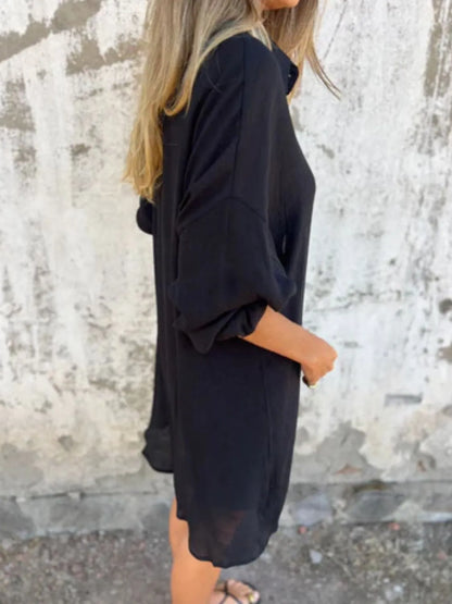 Pocketed Collared Neck Shirt and Shorts Set - Tigbul's Variety Fashion Shop