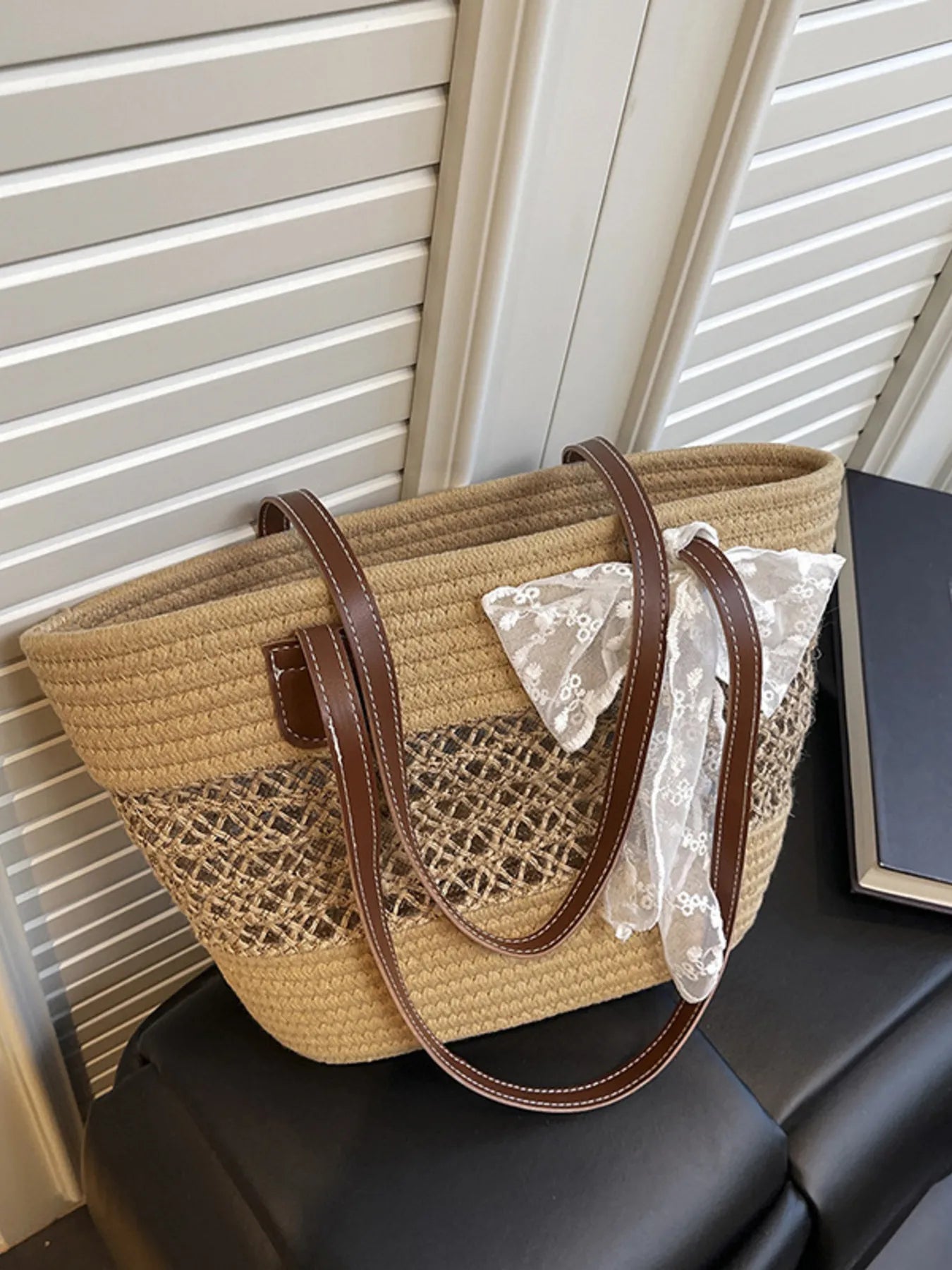 Woven Straw Shoulder Bag - Tigbul's Variety Fashion Shop