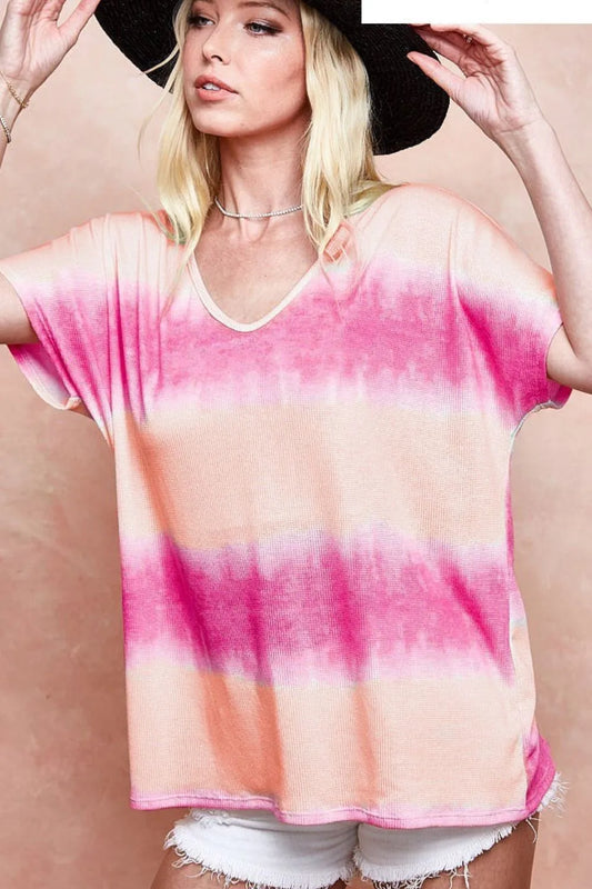 Tiedye Printed Hacci Knit Top - Tigbul's Variety Fashion Shop