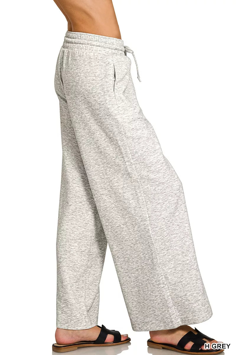 Zenana Scuba Drawstring Wide Leg Pants - Tigbul's Variety Fashion Shop