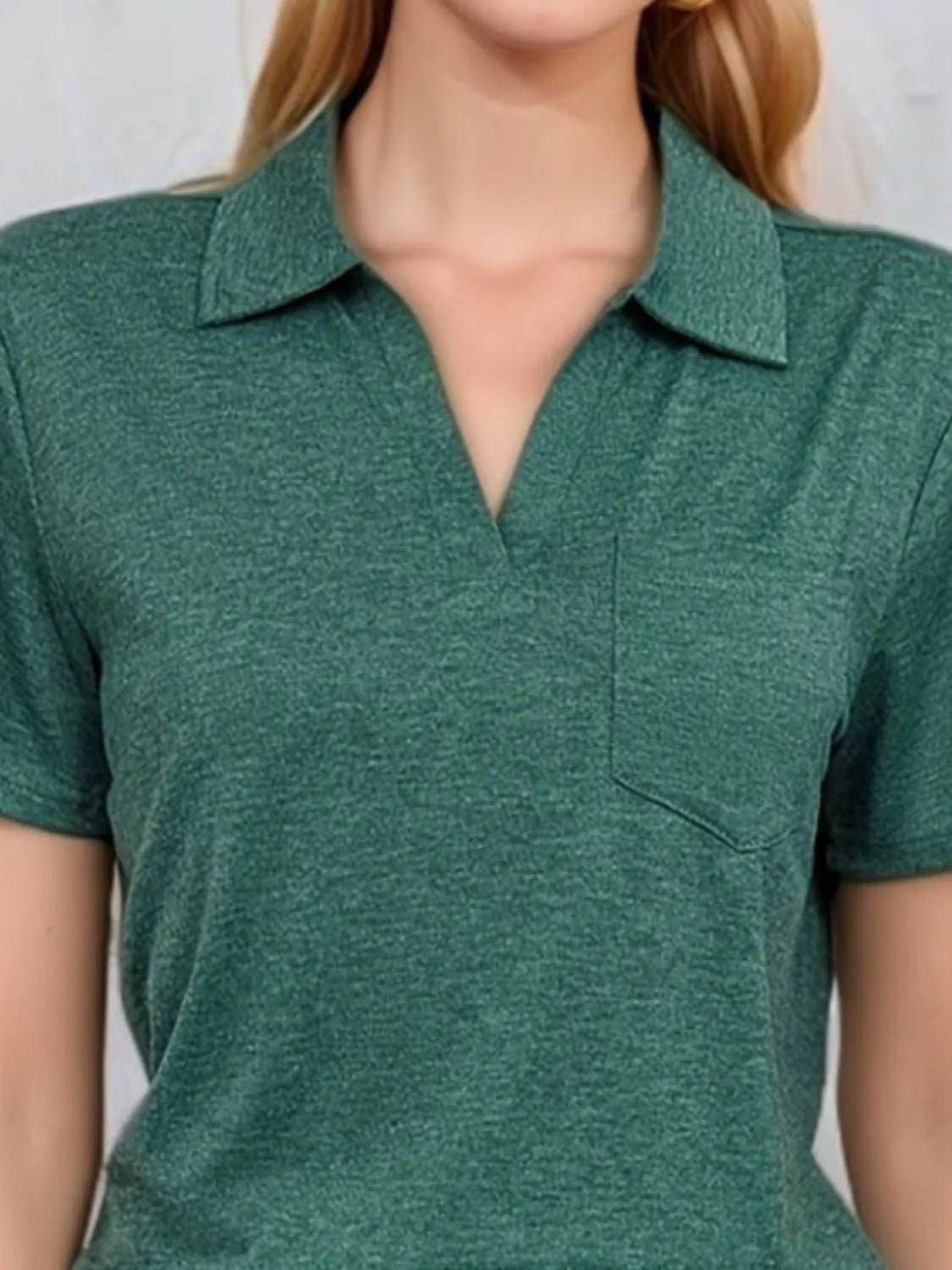 Johnny Collar Short Sleeve Top - Tigbul's Variety Fashion Shop