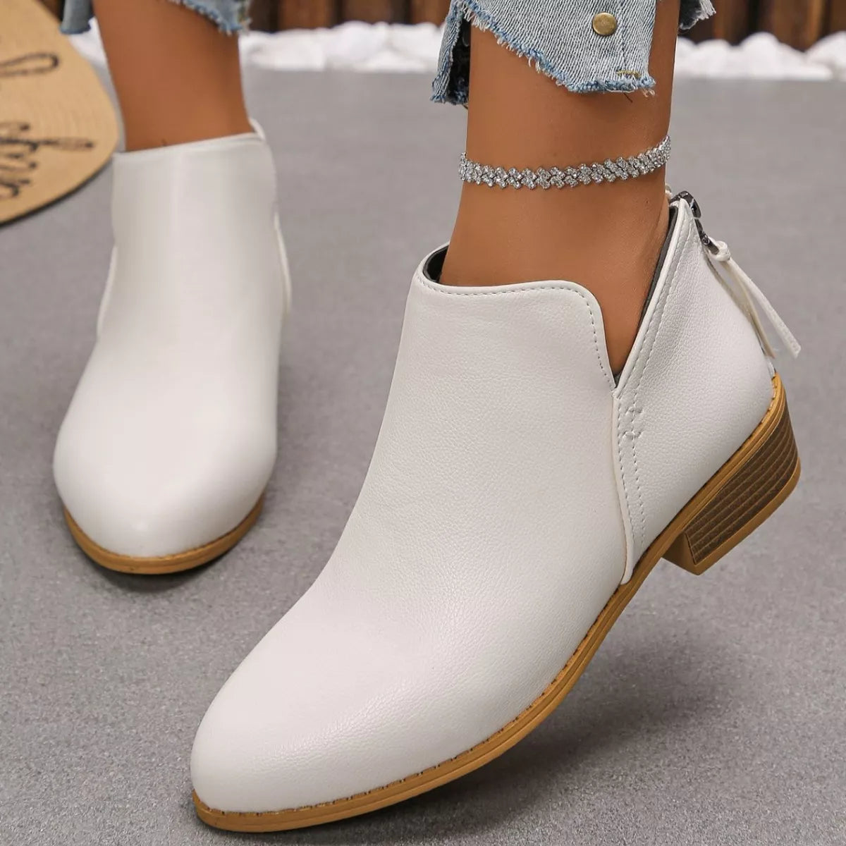 Women's Point Toe Block Heels Boots - Tigbul's Variety Fashion Shop