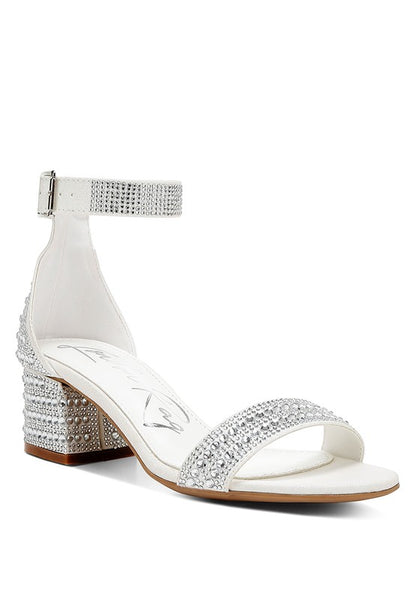 Twerky Rhinestones Embellished Block Sandals - Tigbul's Variety Fashion Shop