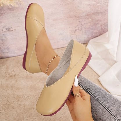 Round Toe Flats Slip-Ons - Tigbul's Variety Fashion Shop