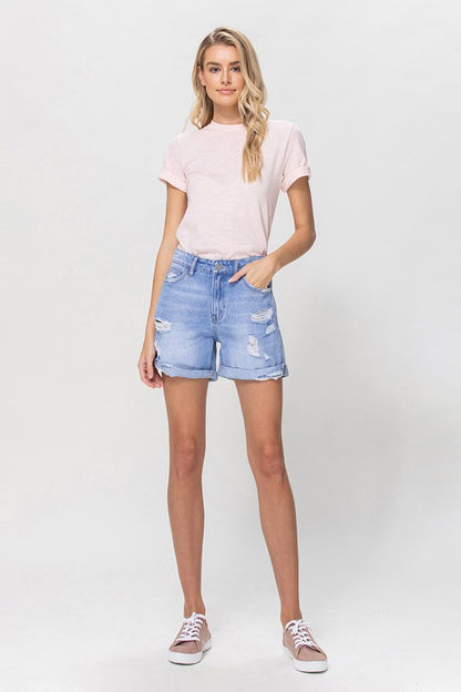 Distressed Boyfriend Shorts W/Cuffs - Tigbuls Variety Fashion