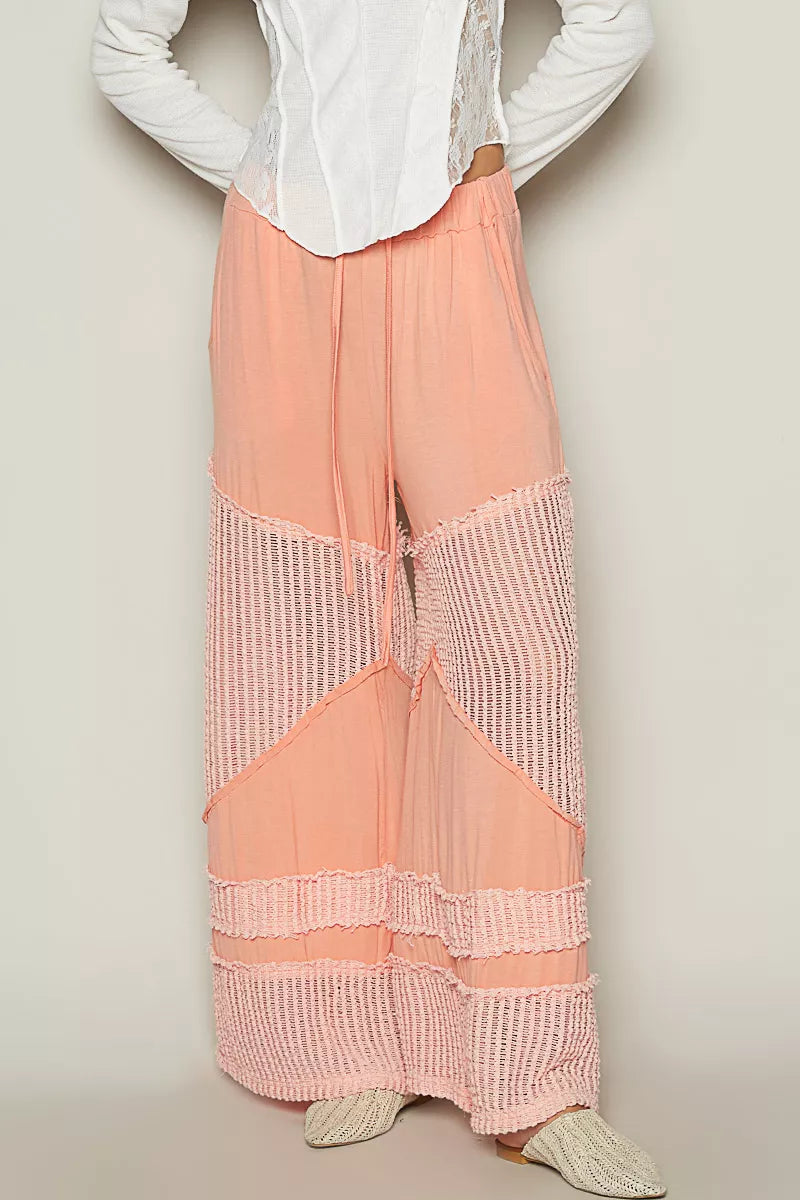 POL Drawstring Elastic Waistband Wide-Leg Pants - Tigbul's Variety Fashion Shop