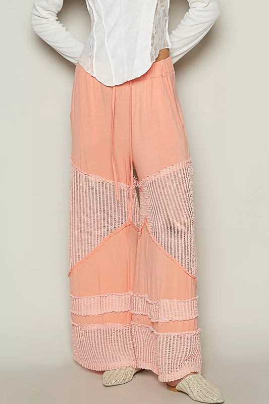 POL Drawstring Elastic Waistband Wide-Leg Pants - Tigbul's Variety Fashion Shop