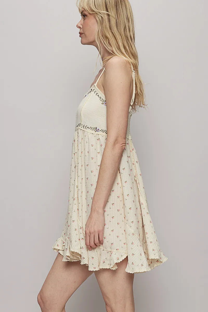 POL Ruffled Hem Floral Print Cami Mini Dress - Tigbul's Variety Fashion Shop