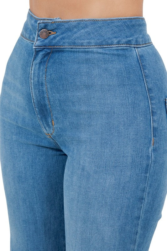 Harley Wide Leg Med Blue- Inseam 32 - Tigbul's Variety Fashion Shop