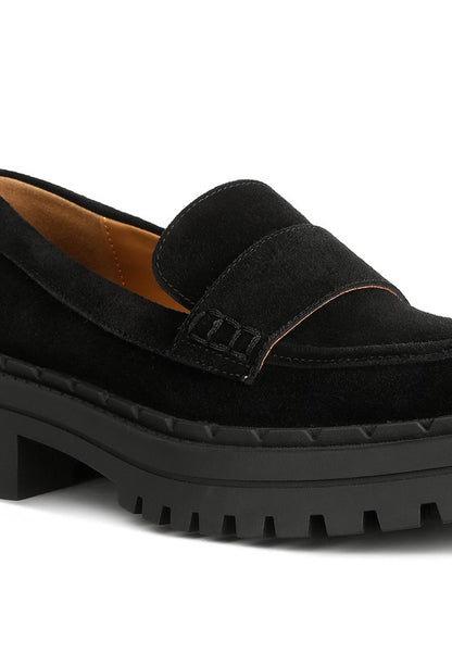 Honora Suede Chunky Loafers - Tigbul's Variety Fashion Shop