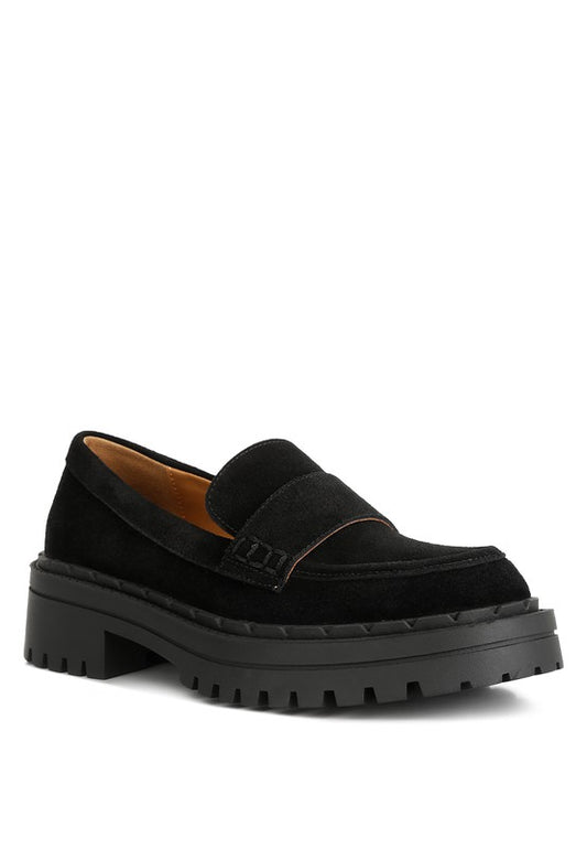 Honora Suede Chunky Loafers - Tigbul's Variety Fashion Shop