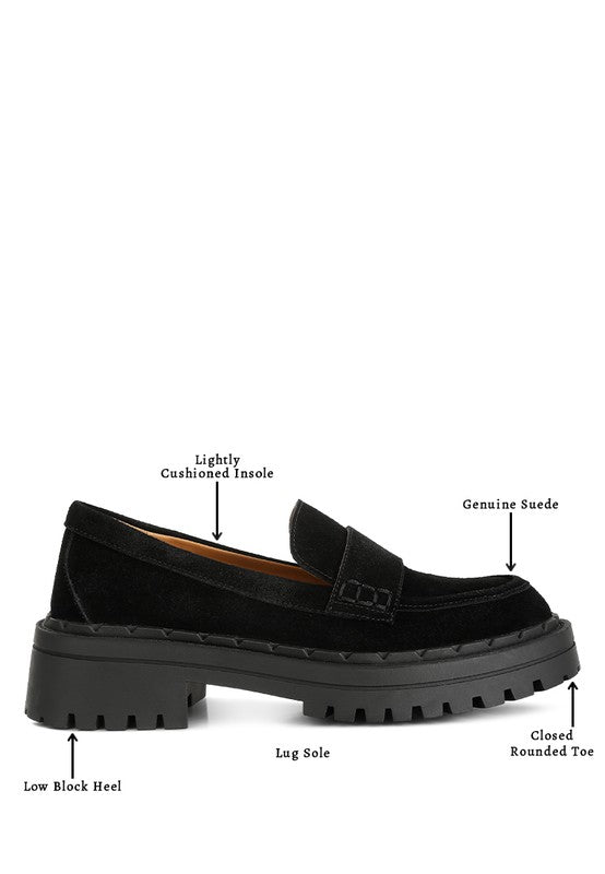 Honora Suede Chunky Loafers - Tigbul's Variety Fashion Shop