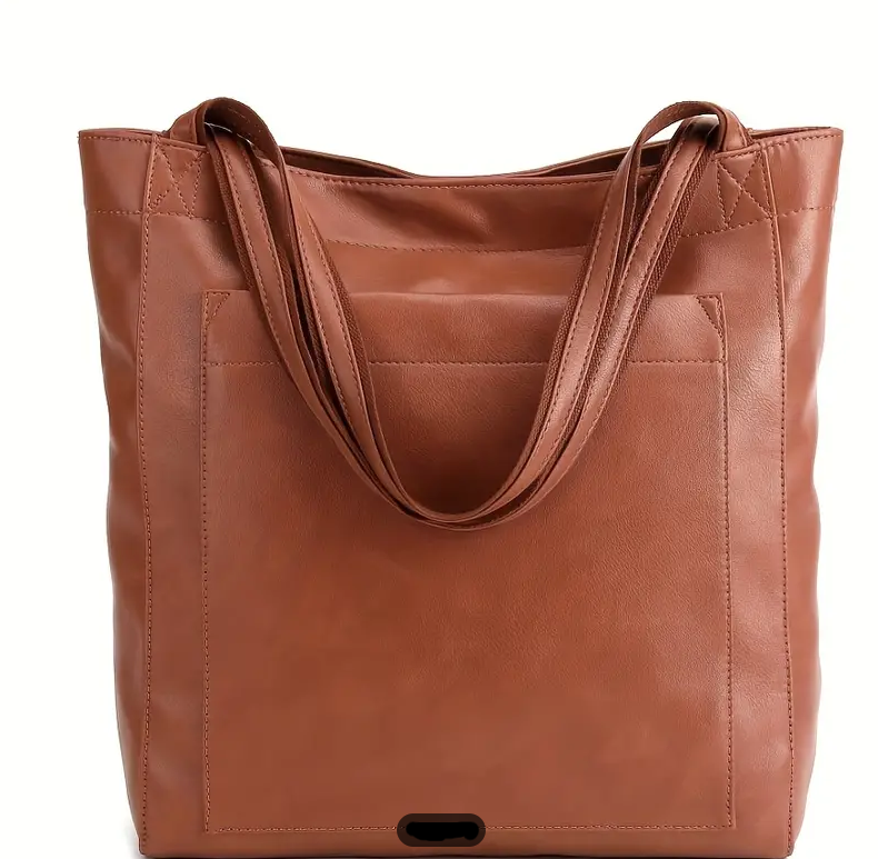 Simple Vintage Tote Bag, Large Capacity Shoulder Bag - Tigbul's Fashion