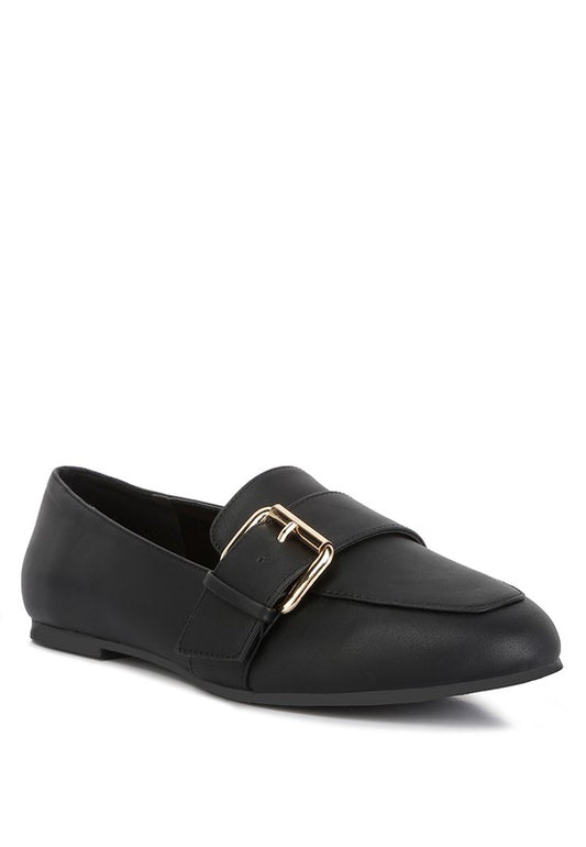 Saskia Pin Buckle Detail Loafers - Tigbuls Variety Fashion