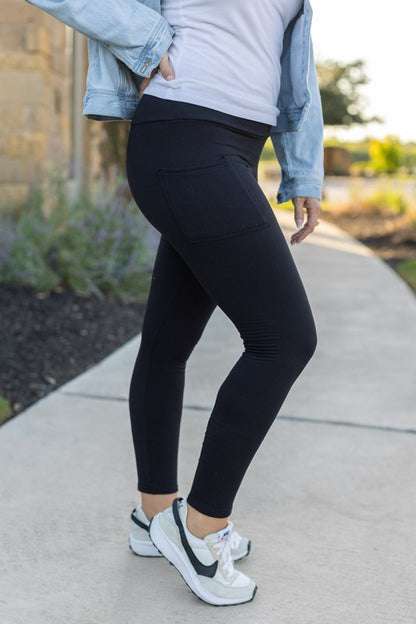 Black FULL LENGTH Leggings with POCKETS - Tigbul's Variety Fashion Shop