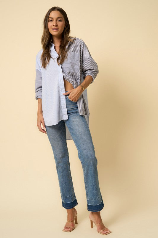 HIGH RISE RELEASED HEM STRAIGHT - Tigbul's Variety Fashion Shop