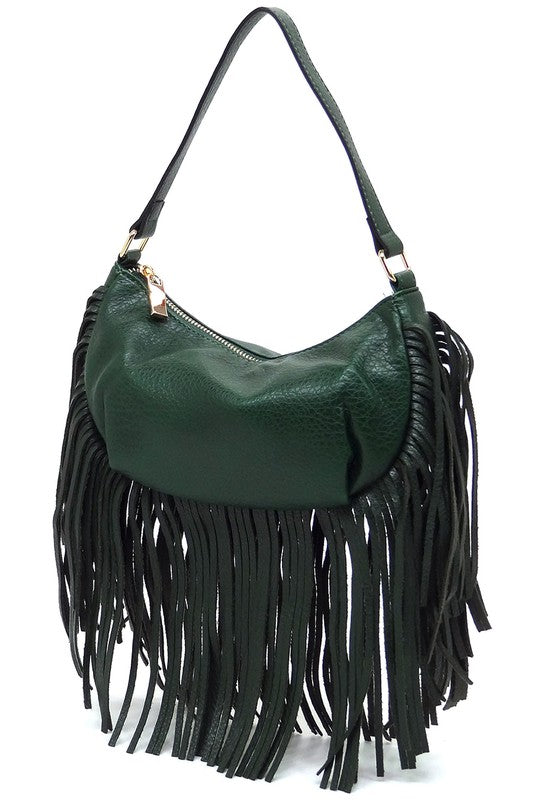 Fashion Fringe Shoulder Bag Hobo - Tigbul's Variety Fashion Shop