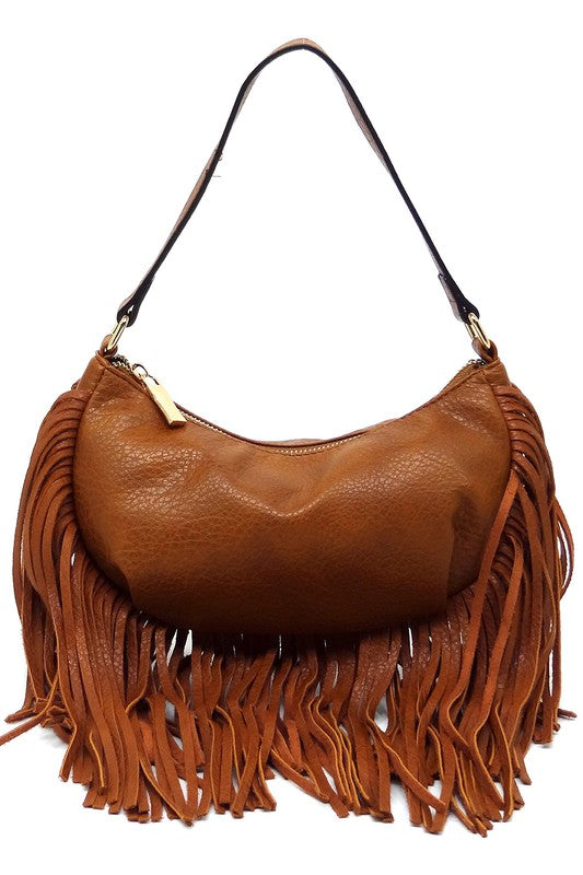 Fashion Fringe Shoulder Bag Hobo - Tigbul's Variety Fashion Shop