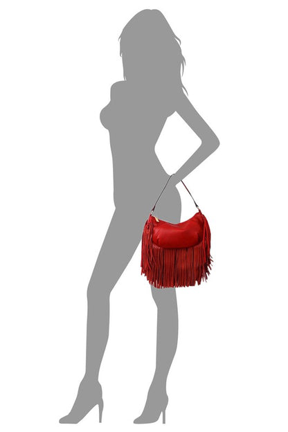 Fashion Fringe Shoulder Bag Hobo - Tigbul's Variety Fashion Shop