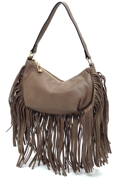 Fashion Fringe Shoulder Bag Hobo - Tigbul's Variety Fashion Shop