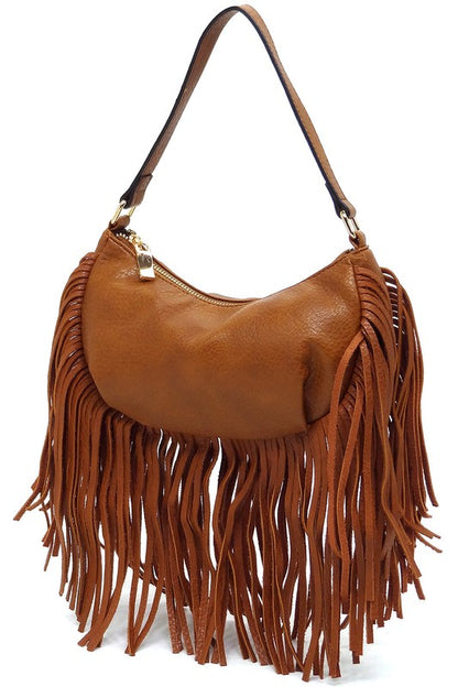 Fashion Fringe Shoulder Bag Hobo - Tigbul's Variety Fashion Shop