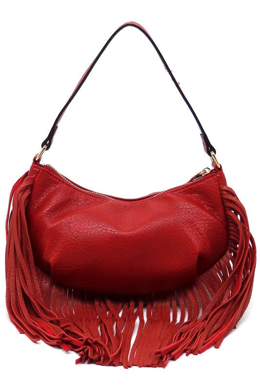 Fashion Fringe Shoulder Bag Hobo - Tigbul's Variety Fashion Shop