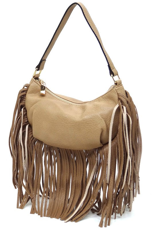 Fashion Fringe Shoulder Bag Hobo - Tigbul's Variety Fashion Shop