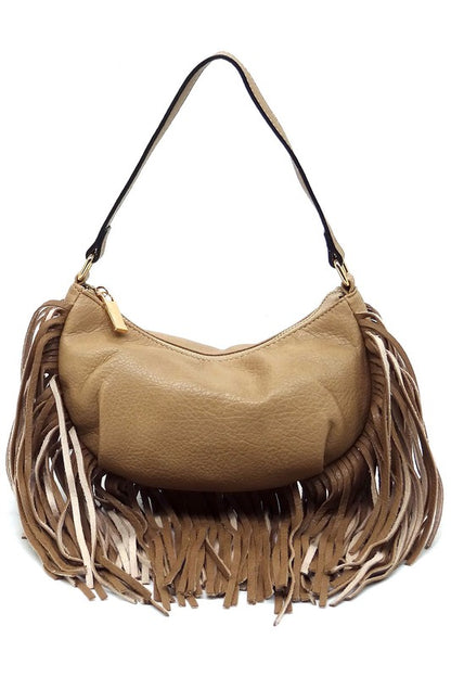 Fashion Fringe Shoulder Bag Hobo - Tigbul's Variety Fashion Shop