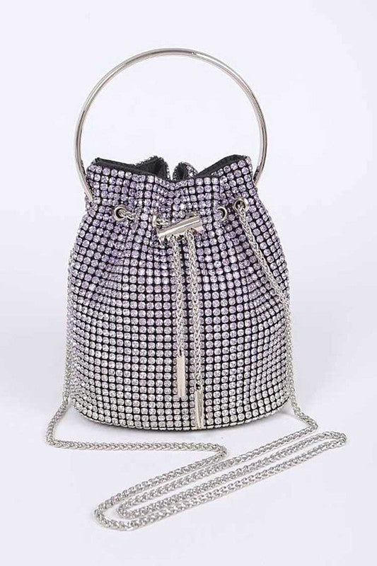 Rhinestone Top Handle Crossbody Swing Clutch Bag - Tigbul's Variety Fashion Shop