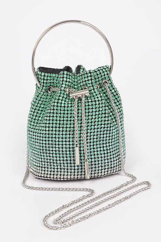 Rhinestone Top Handle Crossbody Swing Clutch Bag - Tigbul's Variety Fashion Shop