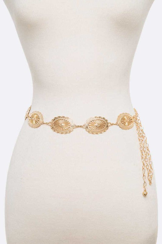 Western Concho Fashion Chain Belt - Tigbul's Variety Fashion Shop