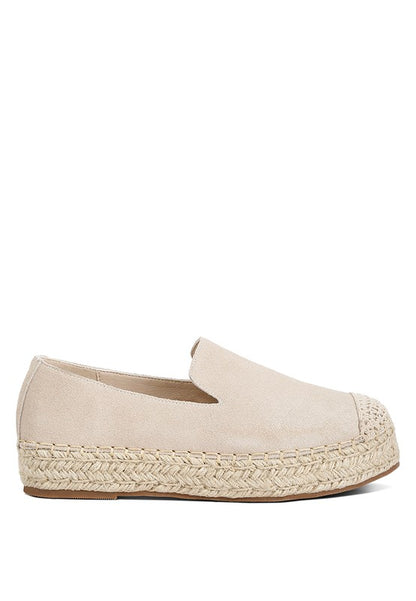 Ellerie Suede Flatform Heel Espadrilles - Tigbul's Variety Fashion Shop