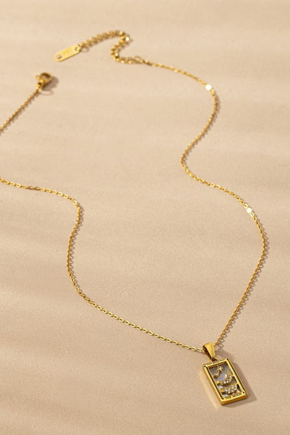 water proof  TARROT CARD NATURAL STONE NECKLACE - Tigbul's Variety Fashion Shop