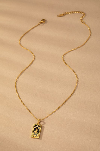 water proof  TARROT CARD NATURAL STONE NECKLACE - Tigbul's Variety Fashion Shop