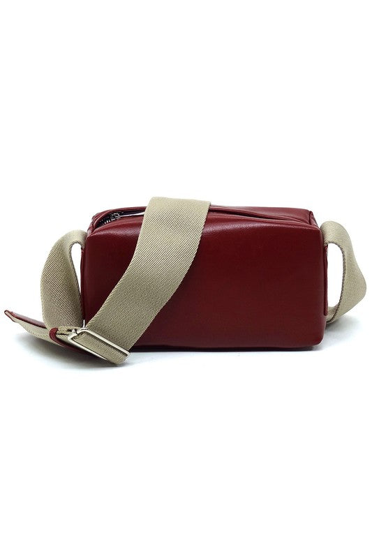 Wide Guitar Strap Boxy Crossbody Bag - Tigbul's Variety Fashion Shop