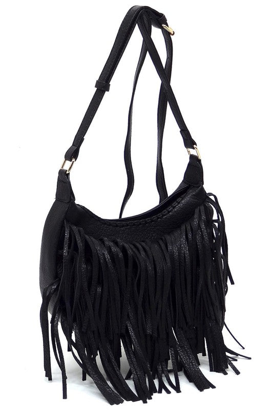 Fringe Hobo Crossbody Bag - Tigbul's Variety Fashion Shop