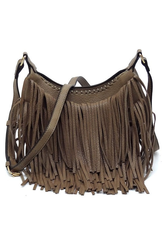 Fringe Hobo Crossbody Bag - Tigbul's Variety Fashion Shop