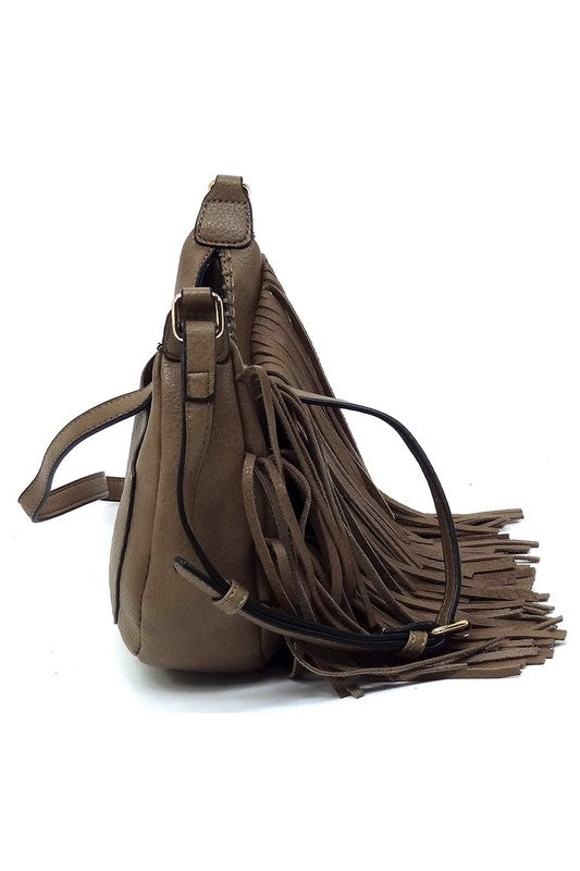 Fringe Hobo Crossbody Bag - Tigbul's Variety Fashion Shop