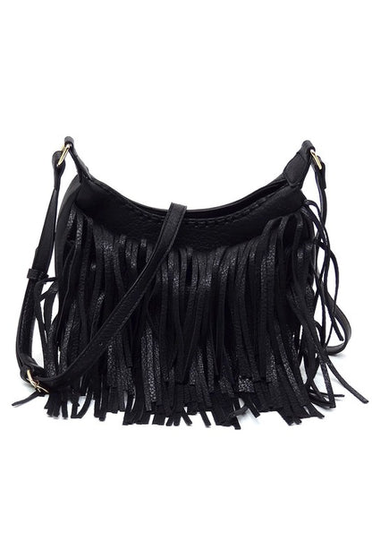 Fringe Hobo Crossbody Bag - Tigbul's Variety Fashion Shop