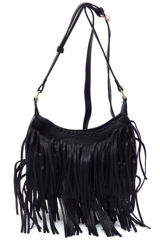 Fringe Hobo Crossbody Bag - Tigbul's Variety Fashion Shop