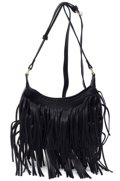 Fringe Hobo Crossbody Bag - Tigbul's Variety Fashion Shop