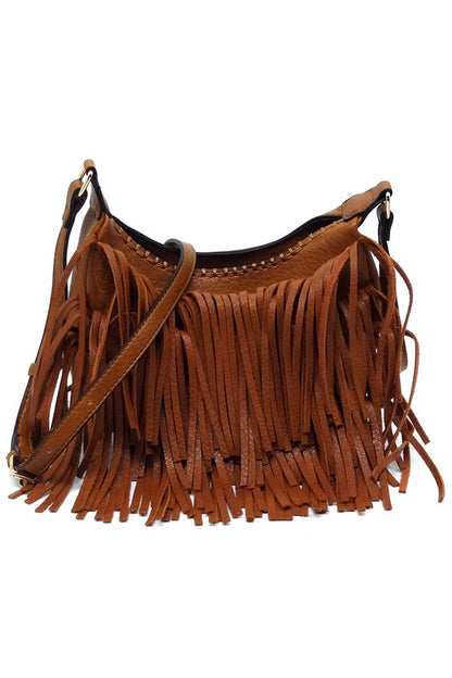 Fringe Hobo Crossbody Bag - Tigbul's Variety Fashion Shop