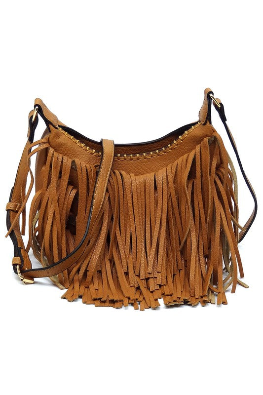 Fringe Hobo Crossbody Bag - Tigbul's Variety Fashion Shop