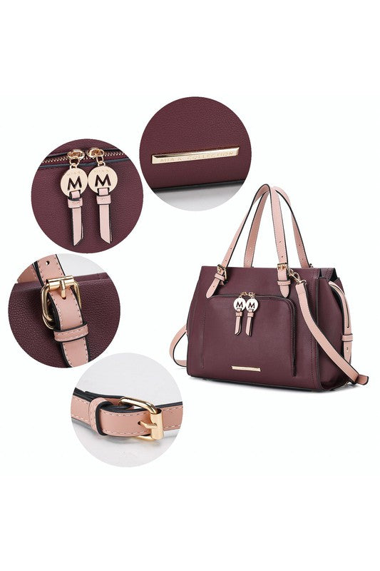 MKF Elise Color-block Satchel Bag by Mia k - Tigbul's Variety Fashion Shop