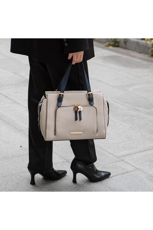 MKF Elise Color-block Satchel Bag by Mia k - Tigbul's Variety Fashion Shop