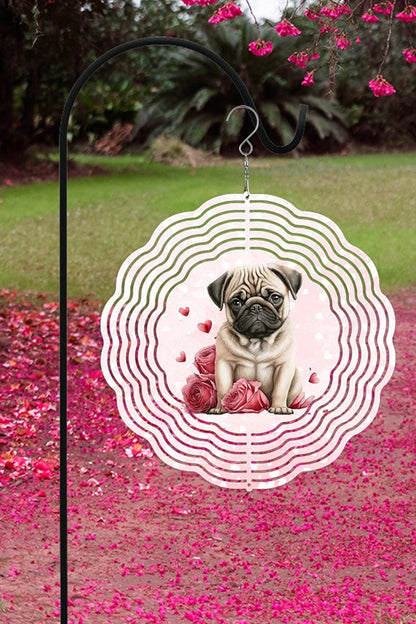 Valentine's Day Pug Garden Wind Spinner - Tigbul's Variety Fashion Shop