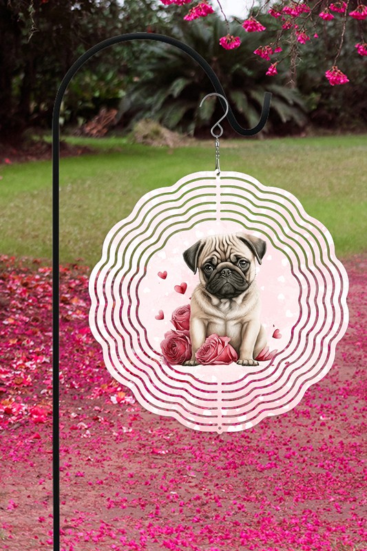 Valentine's Day Pug Garden Wind Spinner - Tigbul's Variety Fashion Shop