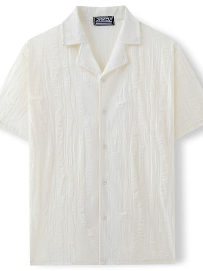 Men's Plus Size Collared Neck Short Sleeve Shirt - Tigbul's Variety Fashion Shop